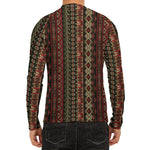 African Ethnic Pattern Print Men's Long Sleeve Rash Guard