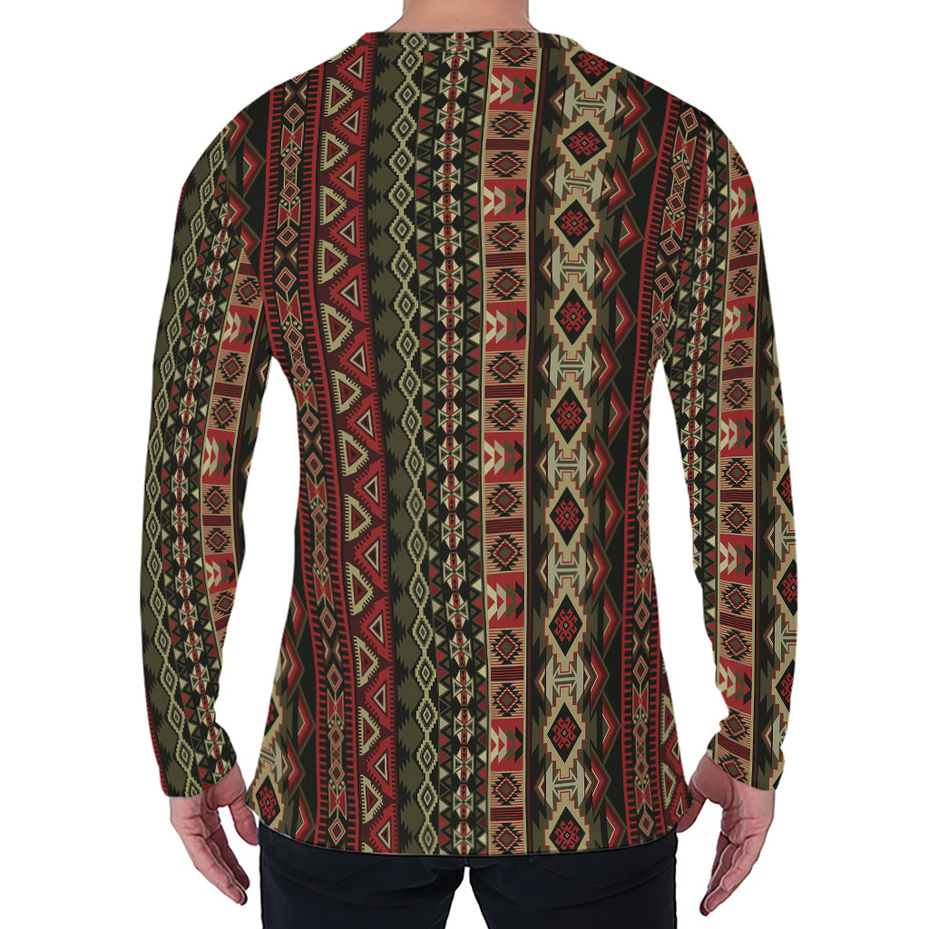 African Ethnic Pattern Print Men's Long Sleeve T-Shirt