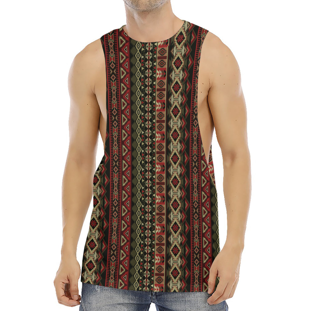 African Ethnic Pattern Print Men's Muscle Tank Top