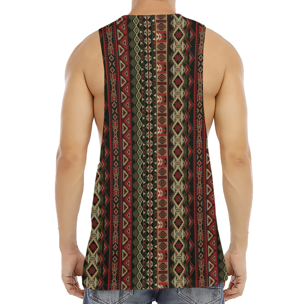 African Ethnic Pattern Print Men's Muscle Tank Top