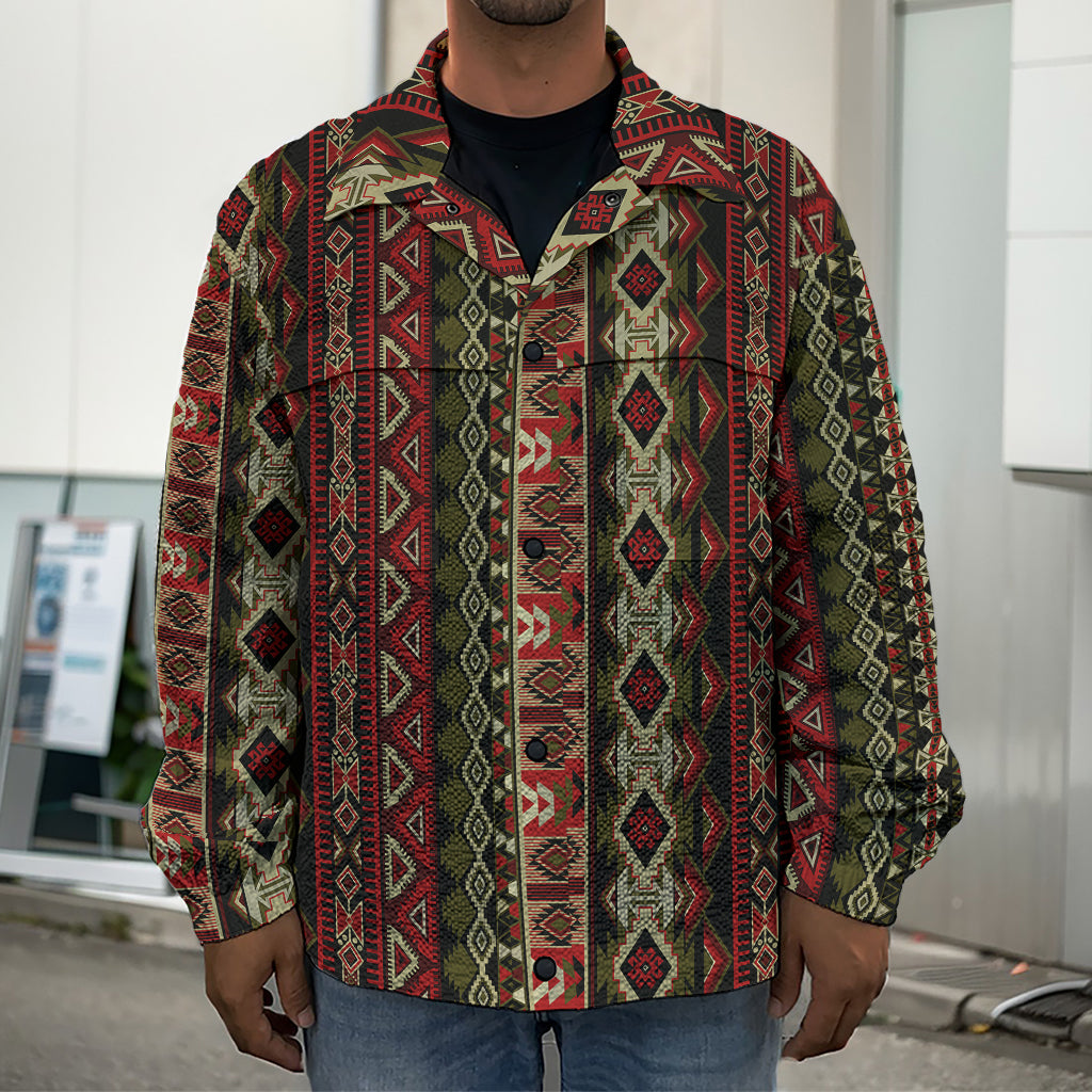 African Ethnic Pattern Print Men's Shirt Jacket