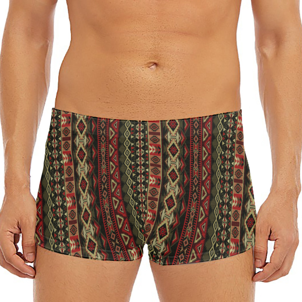 African Ethnic Pattern Print Men's Short Boxer Briefs