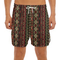 African Ethnic Pattern Print Men's Split Running Shorts