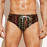 African Ethnic Pattern Print Men's Swim Briefs