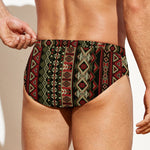African Ethnic Pattern Print Men's Swim Briefs