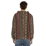 African Ethnic Pattern Print Men's Velvet Pullover Hoodie