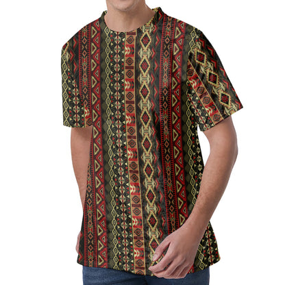 African Ethnic Pattern Print Men's Velvet T-Shirt