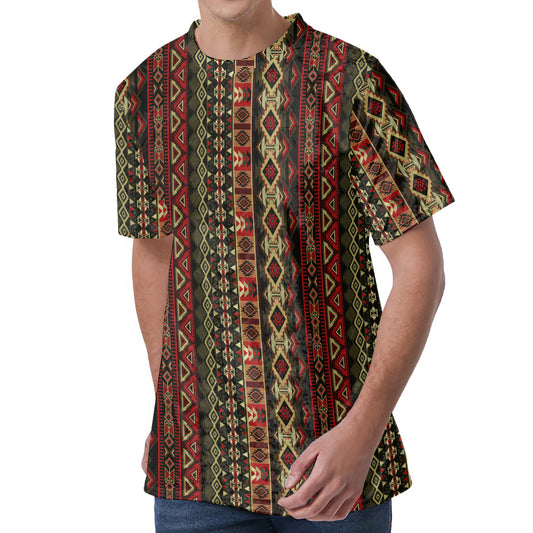 African Ethnic Pattern Print Men's Velvet T-Shirt