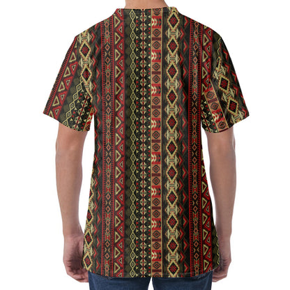 African Ethnic Pattern Print Men's Velvet T-Shirt