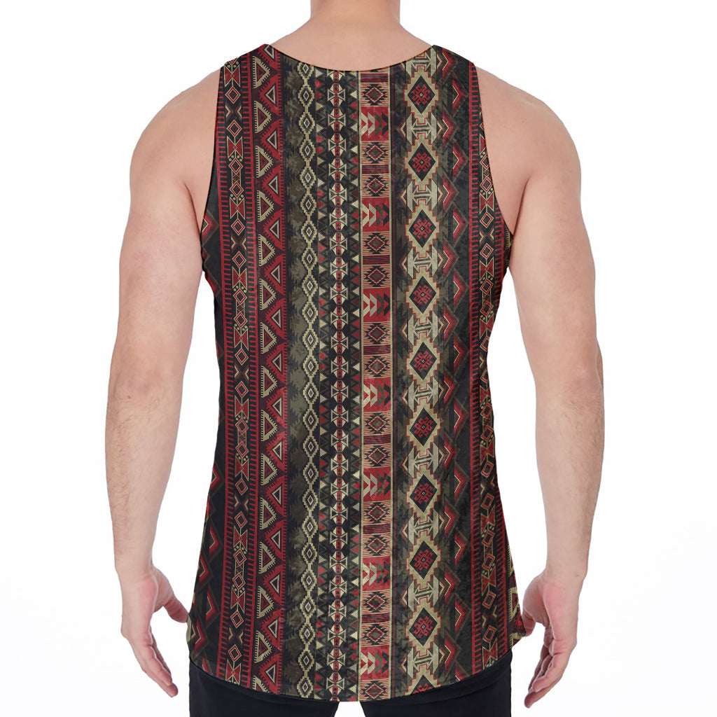 African Ethnic Pattern Print Men's Velvet Tank Top