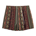 African Ethnic Pattern Print Mesh Shorts