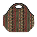African Ethnic Pattern Print Neoprene Lunch Bag