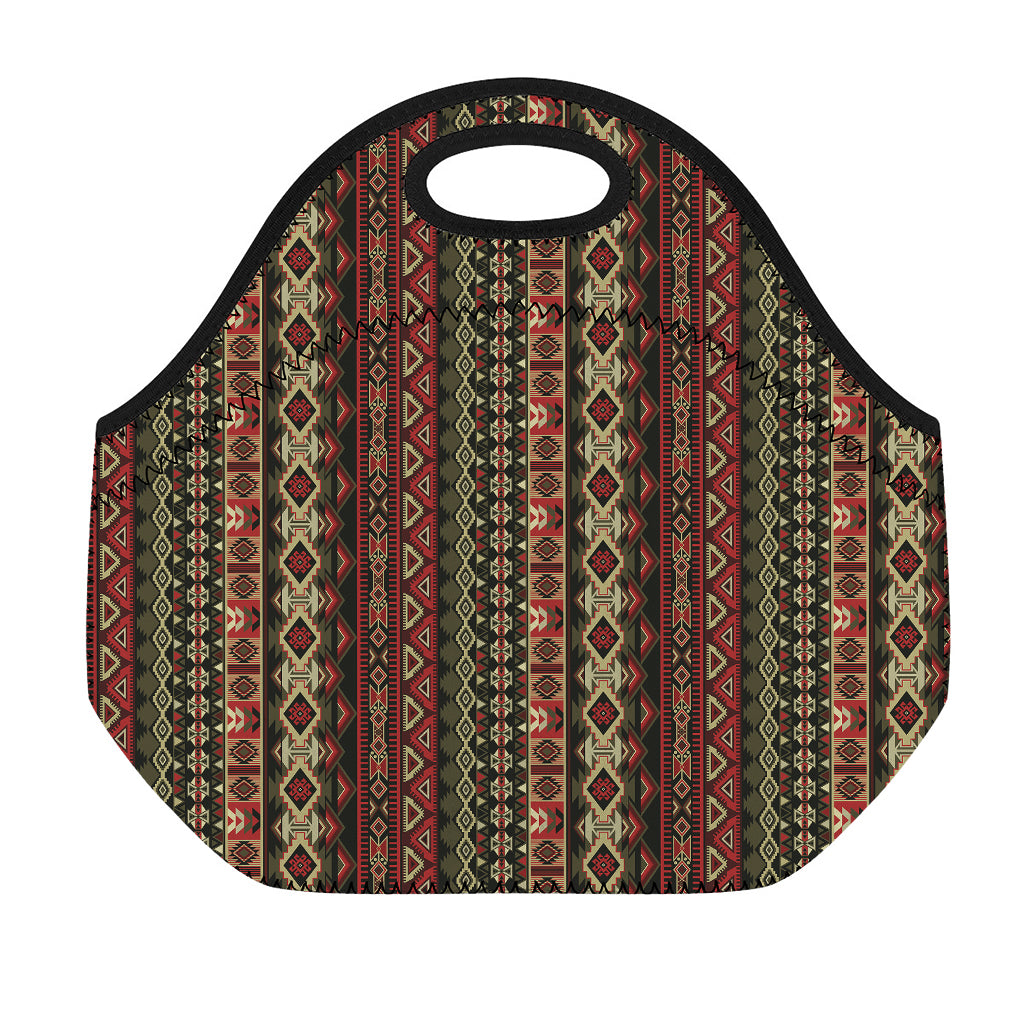 African Ethnic Pattern Print Neoprene Lunch Bag
