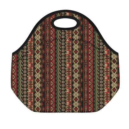 African Ethnic Pattern Print Neoprene Lunch Bag