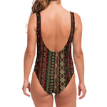 African Ethnic Pattern Print One Piece Swimsuit