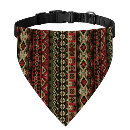 African Ethnic Pattern Print Over The Collar Dog Bandana