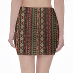 African Ethnic Pattern Print Pencil Mini Skirt
