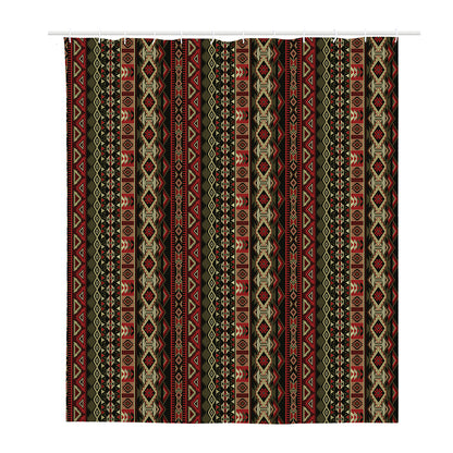 African Ethnic Pattern Print Polyester Shower Curtain