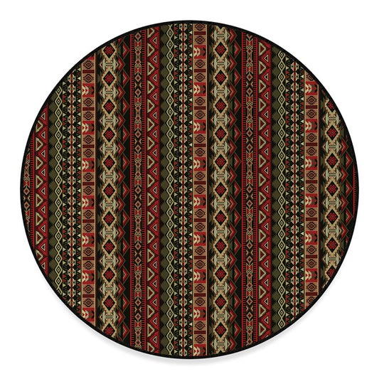 African Ethnic Pattern Print Round Floor Mat