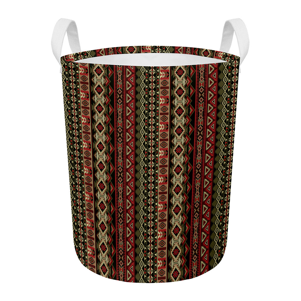 African Ethnic Pattern Print Round Laundry Basket