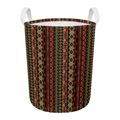 African Ethnic Pattern Print Round Laundry Basket