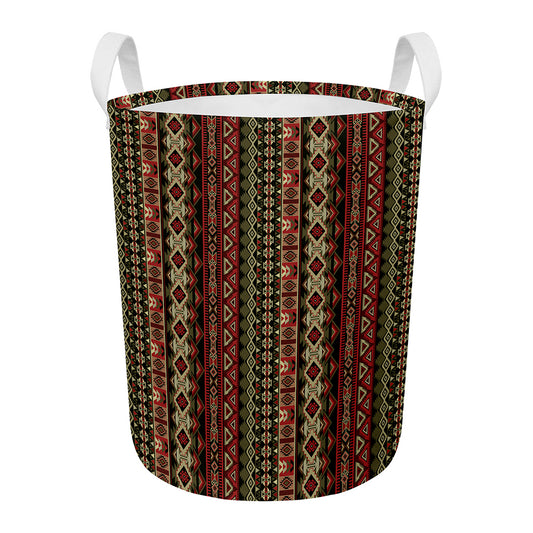 African Ethnic Pattern Print Round Laundry Basket