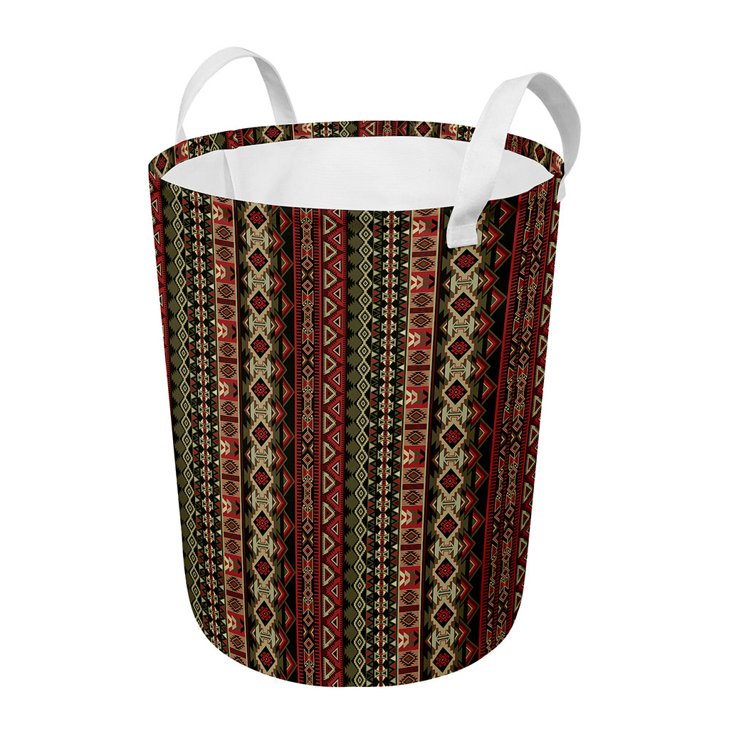 African Ethnic Pattern Print Round Laundry Basket