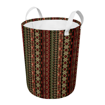 African Ethnic Pattern Print Round Laundry Basket