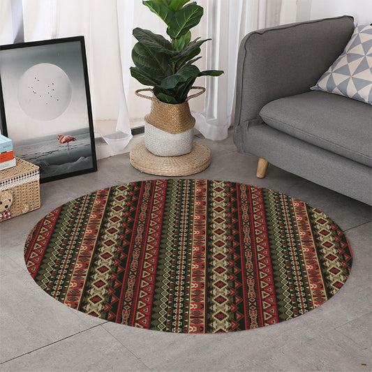 African Ethnic Pattern Print Round Rug
