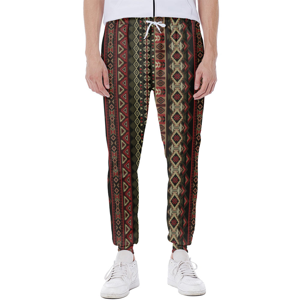 African Ethnic Pattern Print Scuba Joggers