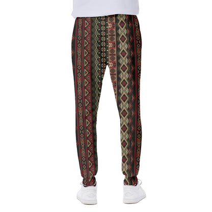 African Ethnic Pattern Print Scuba Joggers