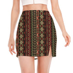 African Ethnic Pattern Print Side Slit Mini Skirt