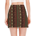 African Ethnic Pattern Print Side Slit Mini Skirt