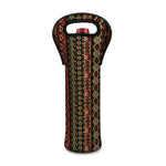 African Ethnic Pattern Print Single Neoprene Wine Tote