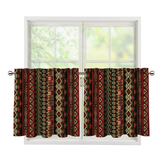 African Ethnic Pattern Print Tier Curtains