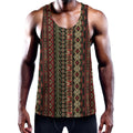 African Ethnic Pattern Print Men's Workout Tank Top