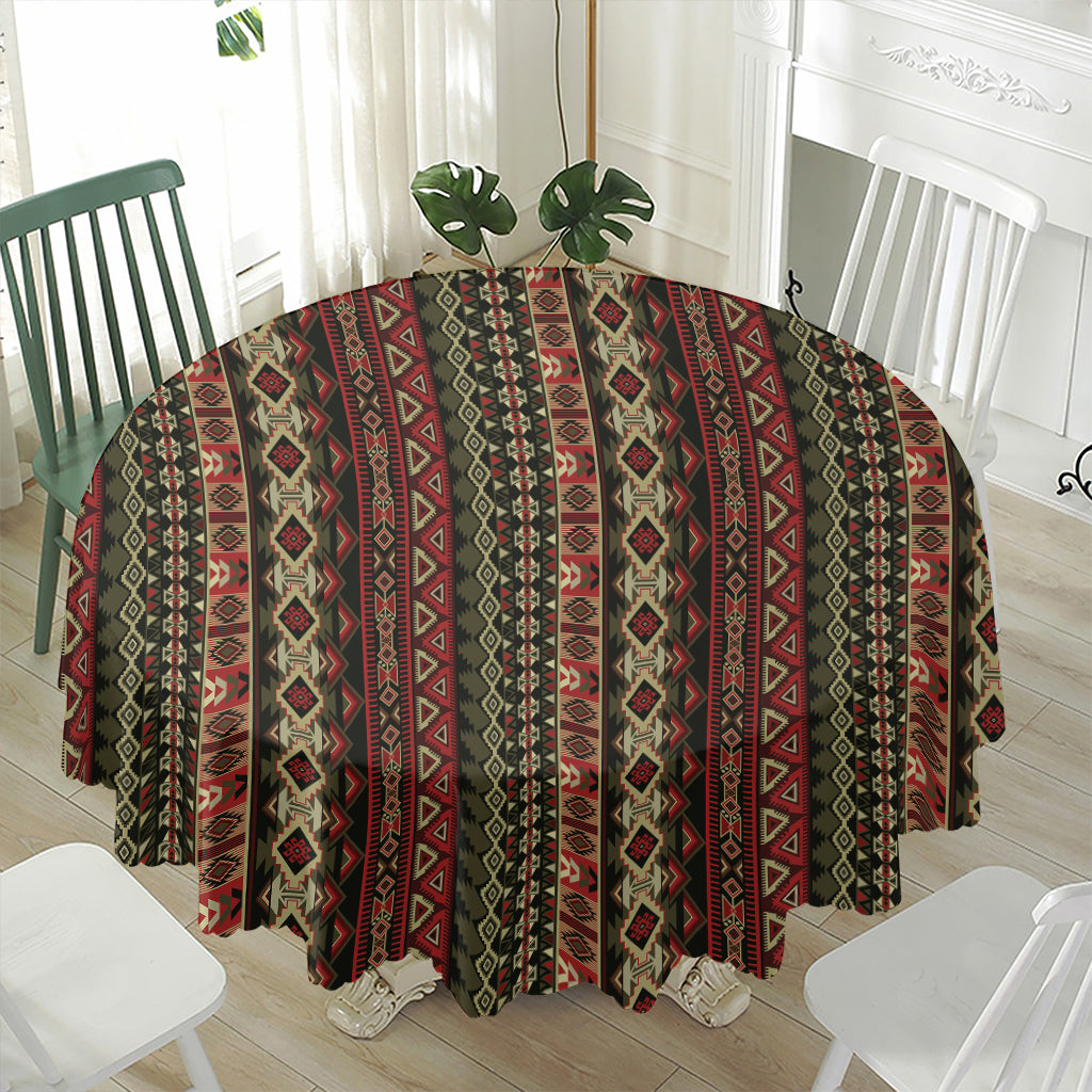 African Ethnic Pattern Print Waterproof Round Tablecloth
