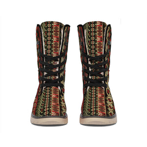 African Ethnic Pattern Print Winter Boots