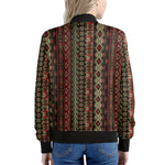 African Ethnic Pattern Print Women's Bomber Jacket