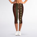 African Ethnic Pattern Print Women's Capri Leggings