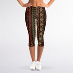 African Ethnic Pattern Print Women's Capri Leggings