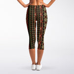 African Ethnic Pattern Print Women's Capri Leggings
