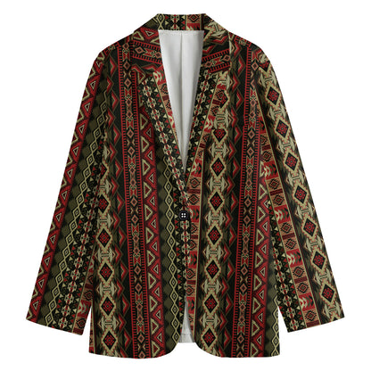 African Ethnic Pattern Print Women's Cotton Blazer