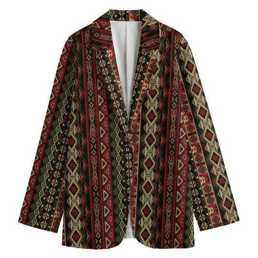 African Ethnic Pattern Print Women's Cotton Blazer
