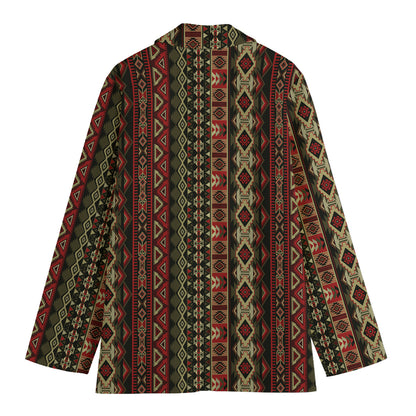 African Ethnic Pattern Print Women's Cotton Blazer