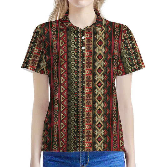 African Ethnic Pattern Print Women's Polo Shirt