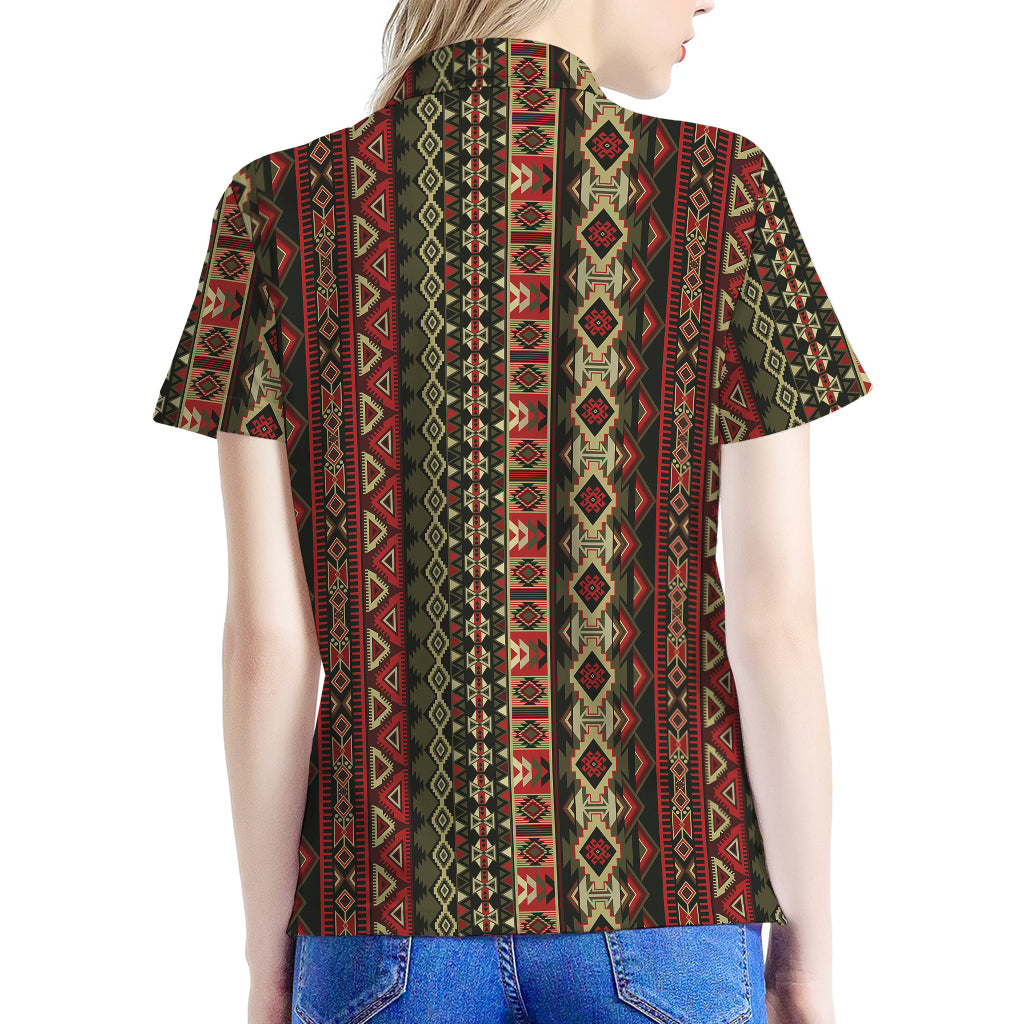 African Ethnic Pattern Print Women's Polo Shirt