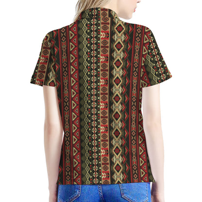 African Ethnic Pattern Print Women's Polo Shirt