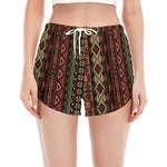 African Ethnic Pattern Print Women's Split Running Shorts