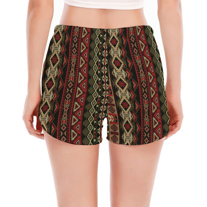 African Ethnic Pattern Print Women's Split Running Shorts